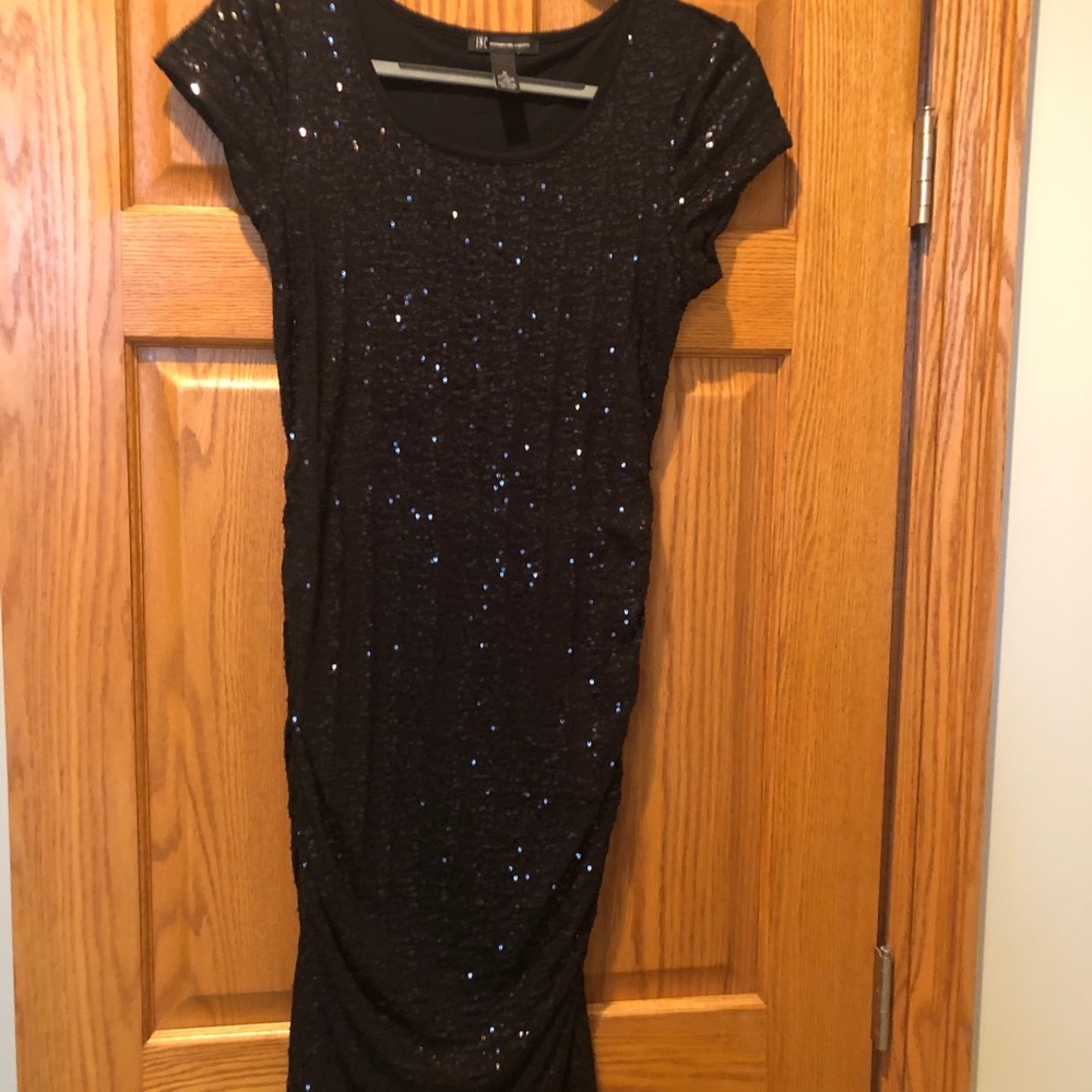 Inc Black sequin stretch dress